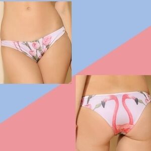 WILDFOX Couture Flamingo Floral Tropical Print Bikini Bottoms NW…
